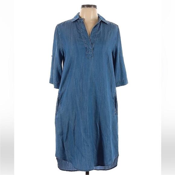 Chelsea + Theodore Tencel Chambray Dress Size M - Picture 1 of 9